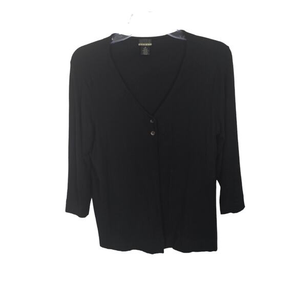 Sigrid Olsen Sport Women's Black Open Cardigan Dark Academia Witchy Classic M - Picture 1 of 13